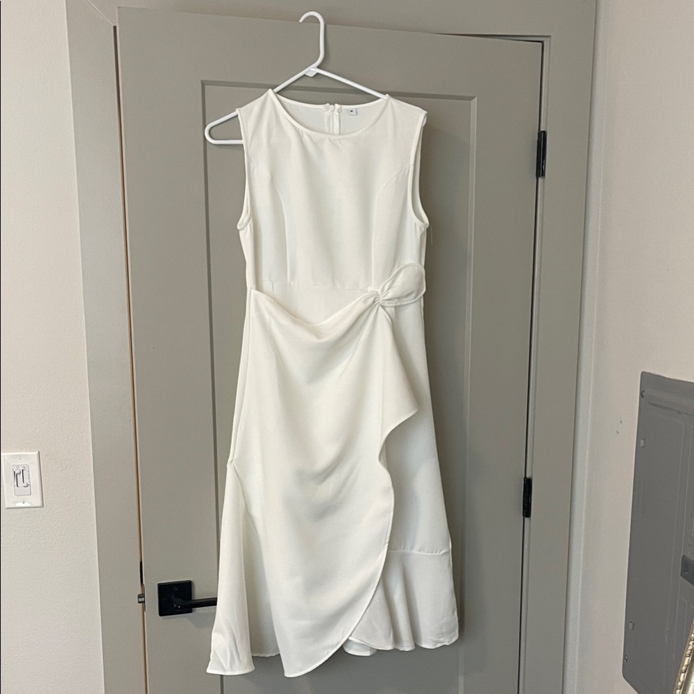 Chic Asymmetrical White Dress
